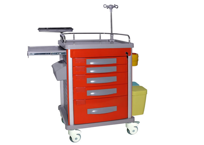 Hospital Medical Trolley With Handle Emergency Surgical Cart